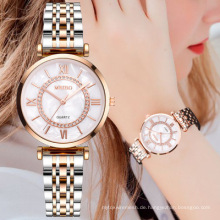2020 Mode Damenuhren GS460 Luxus Diamant Damen Armbanduhren Edelstahl Silber Mesh Strap Weibliche Quarzuhr